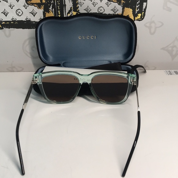 ✨ Brand New Gucci GG0976S 002 Sunglasses – Green Mint with Brown Lenses ✨ - Picture 7 of 12